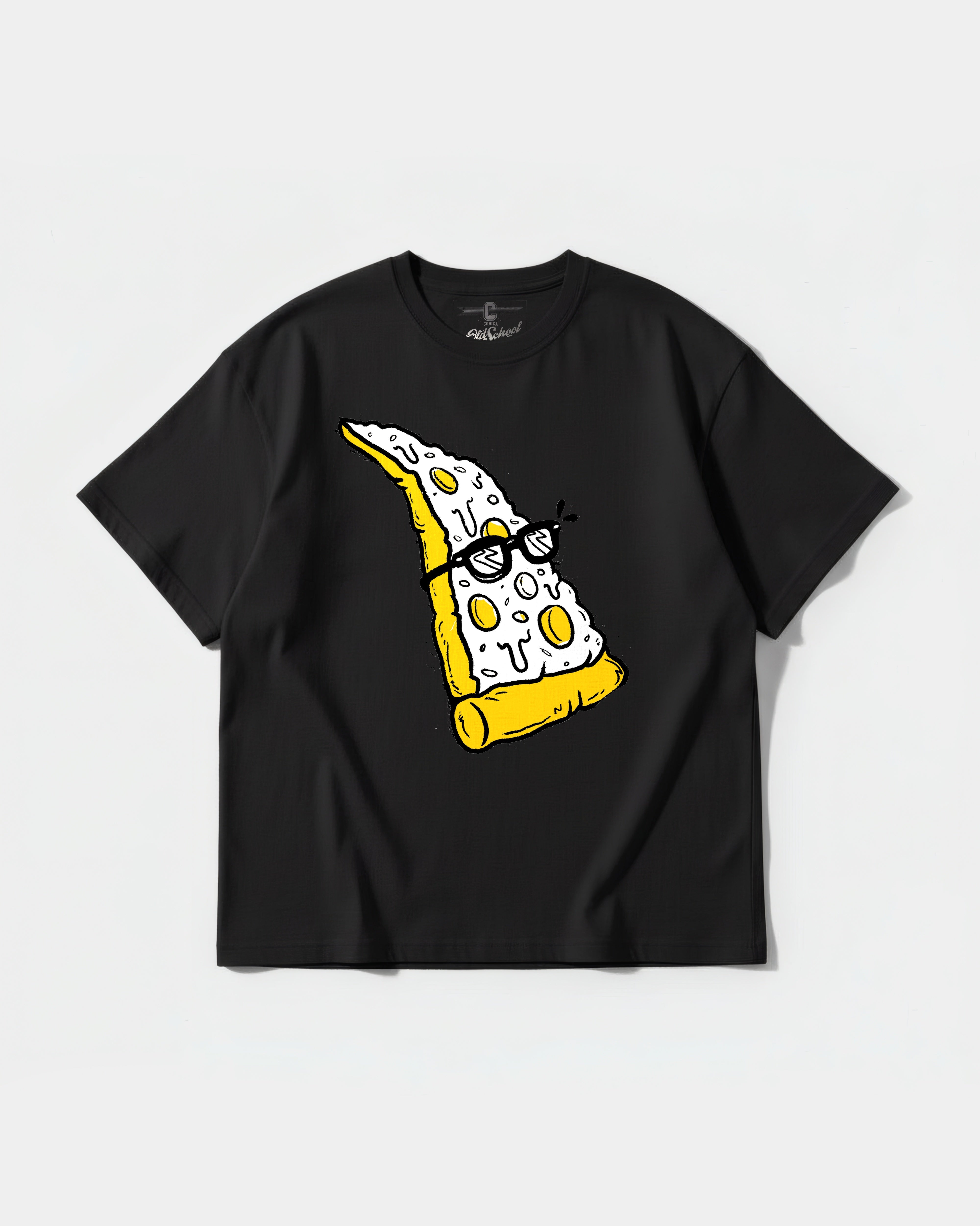 Pizza Geek Big Front Oversize Basic T-shirt