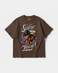 Camiseta The Savage Big Front Oversize Basic Marron