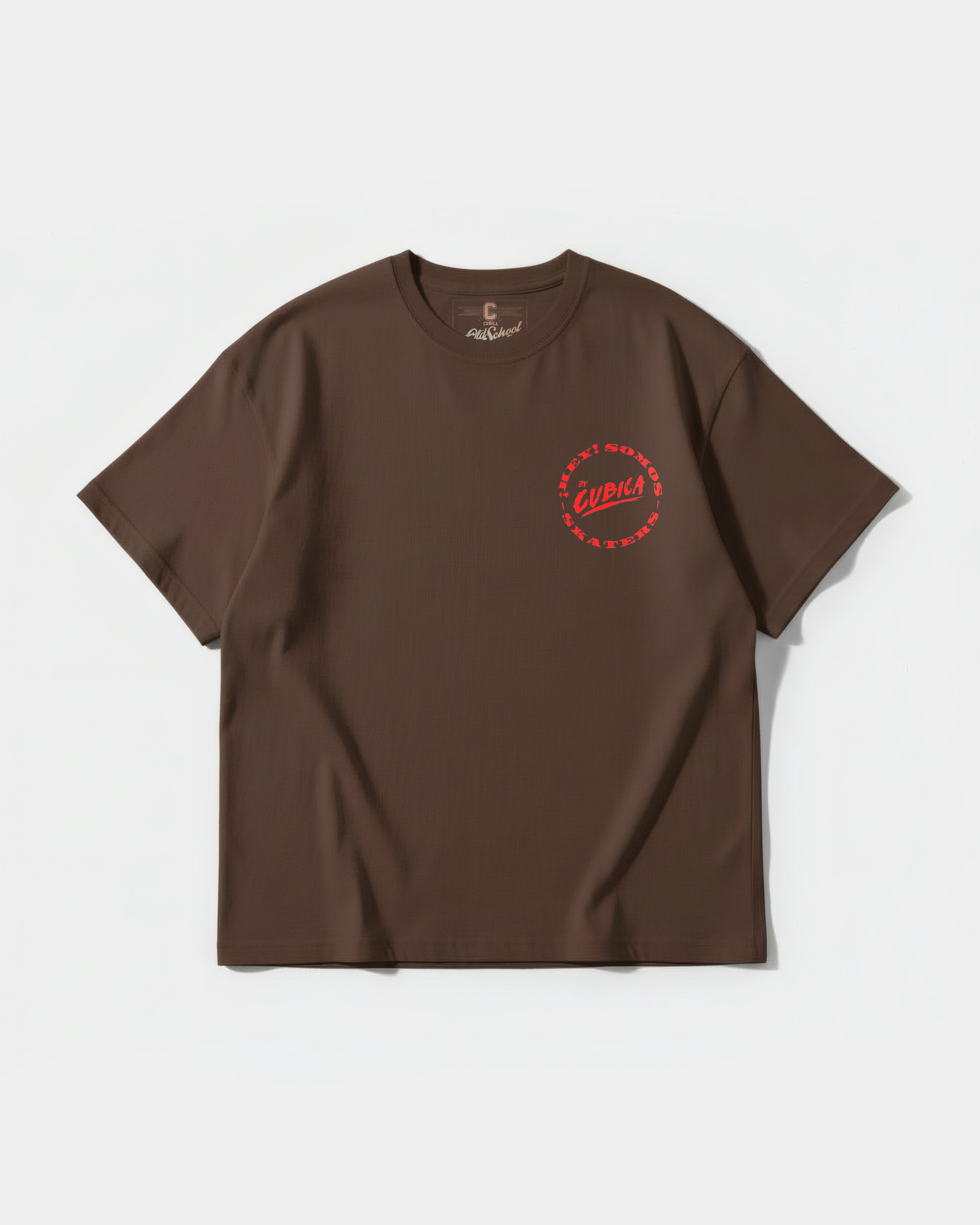 Camiseta Somos Skater Pocket Front Oversize Basic Marron