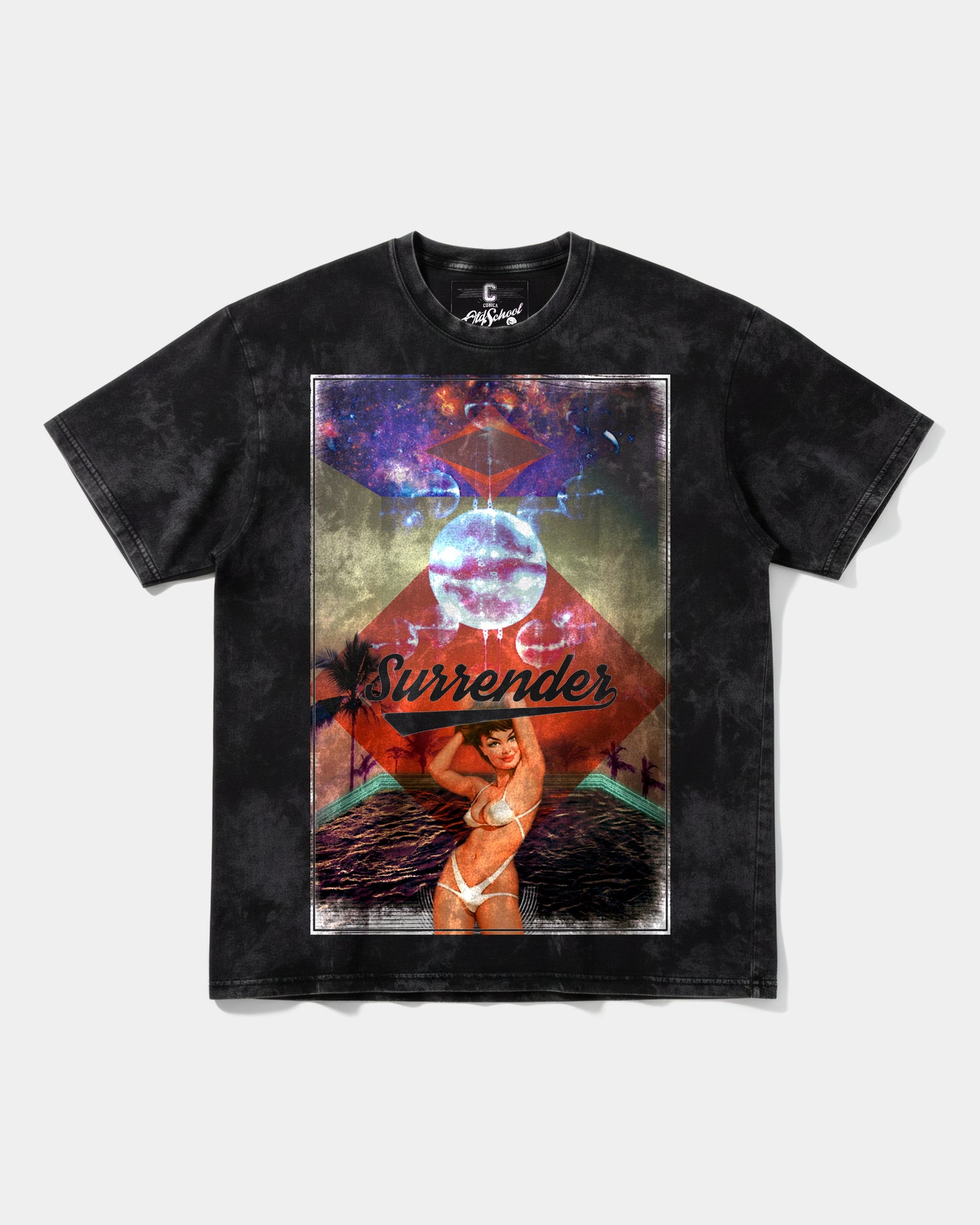 Camiseta Surrender Big Front Oversize Acid Negro