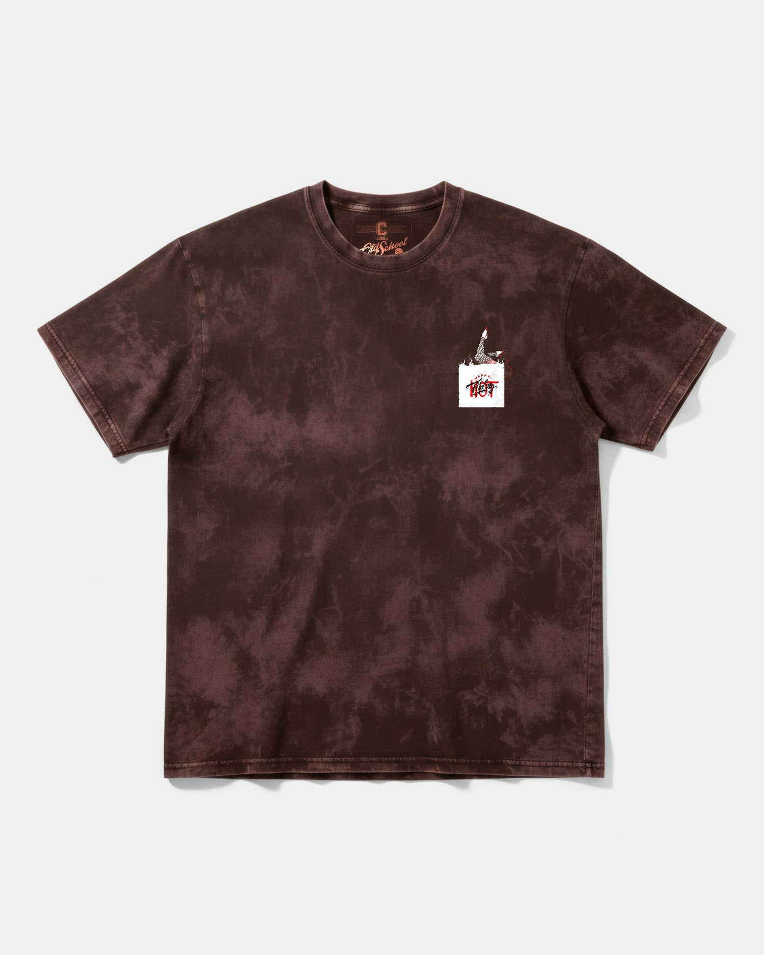 Camiseta Hot Friday White Pocket Front Oversize Acid Marron