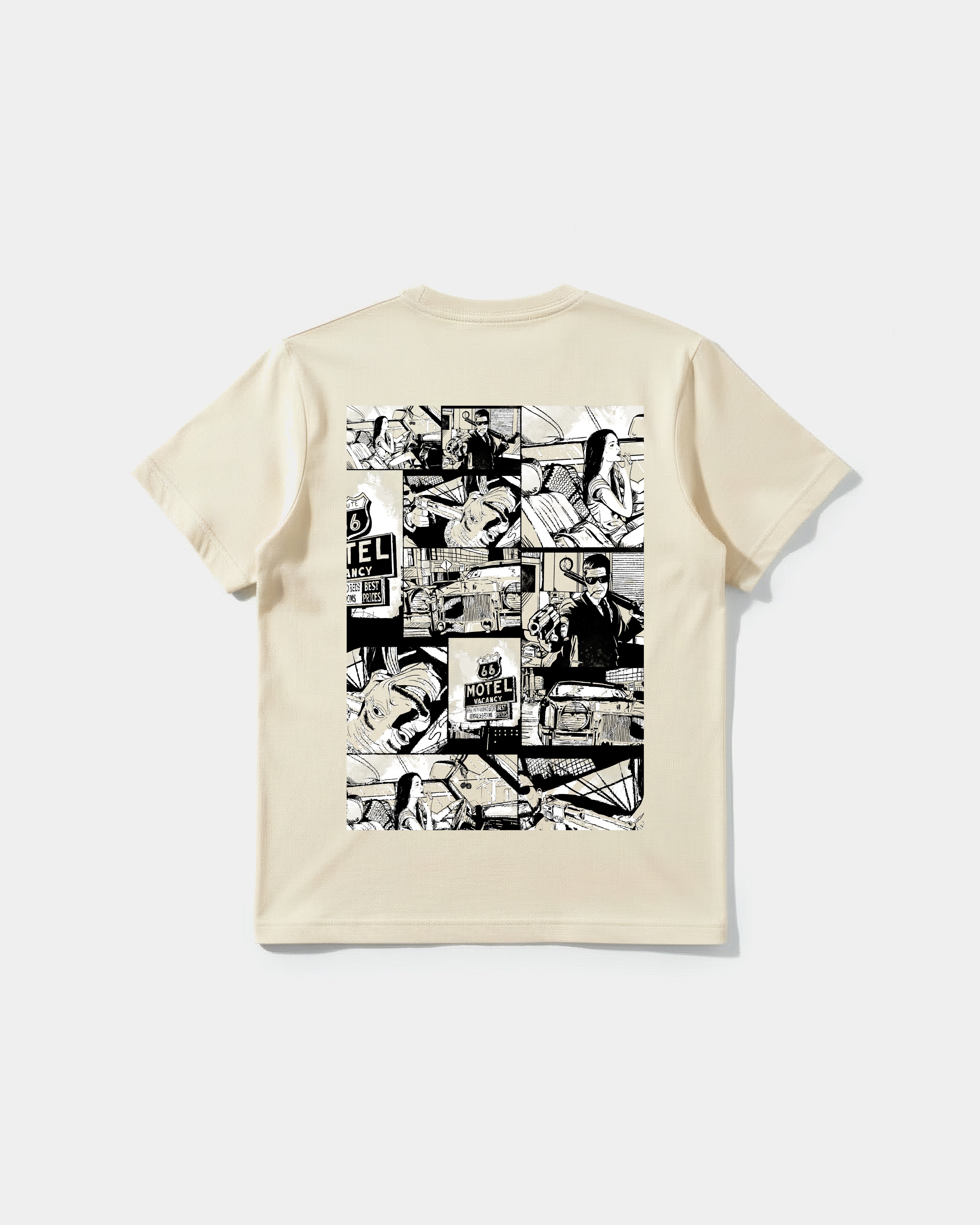 Camiseta Motel Vacancy Big Back Regular Basic Beige