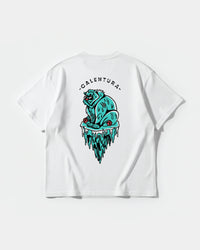 Camiseta Calentura Oso Polar Big Back Oversize Basic Blanco