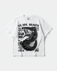 Camiseta We Are Beasts White Big Front Oversize Basic Blanco