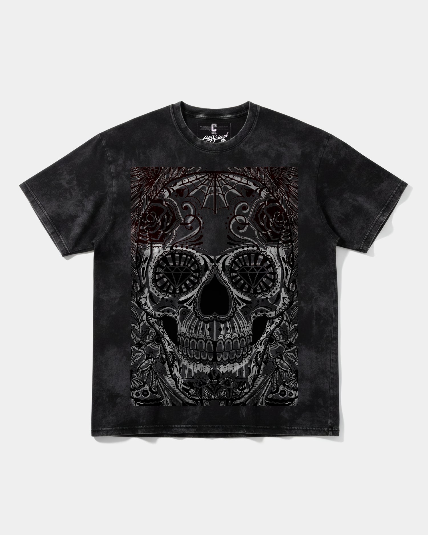 Camiseta Catrina Big Front Oversize Acid Negro