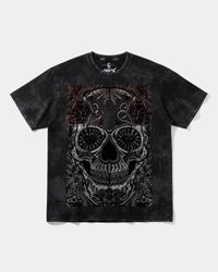 Camiseta Catrina Big Front Oversize Acid Negro