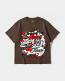 Camiseta Wasting Time 777 Big Front Oversize Basic Marron