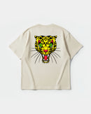 Camiseta Leopard Big Back Oversize Basic Beige