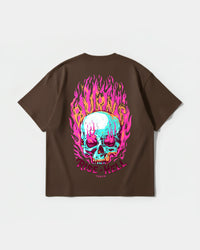 Camiseta Rise In Hell Pocket Front Oversize Basic Marron