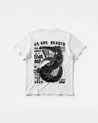 Camiseta We Are Beasts White Big Back Regular Basic Blanco