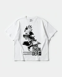 Camiseta One Thunder Big Front Oversize Basic Blanco