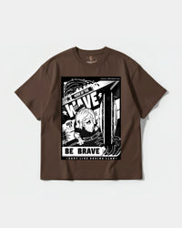 Camiseta Hero Of The Wave Big Front Oversize Basic Marron