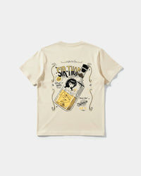 Camiseta Cubica Drinks Pocket Front Regular Basic Beige