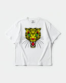 Camiseta Leopard Big Front Oversize Basic Blanco