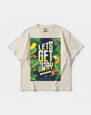 Camiseta Let S Get Away Big Front Oversize Basic Beige