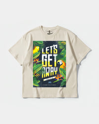 Camiseta Let S Get Away Big Front Oversize Basic Beige