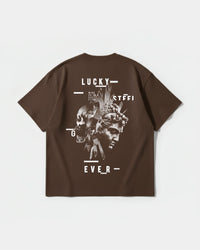 Camiseta Lucky Big Back Oversize Basic Marron