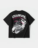 Camiseta Steampunk Retrofuturistic Big Back Oversize Basic Negro