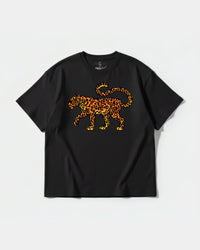 Camiseta Leopardo Big Front Oversize Basic Negro