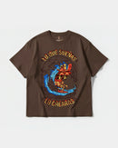 Camiseta Pizza Surf Big Front Oversize Basic Marron