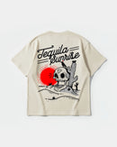 Camiseta Tequila Sunrise Pocket Front Oversize Basic Beige