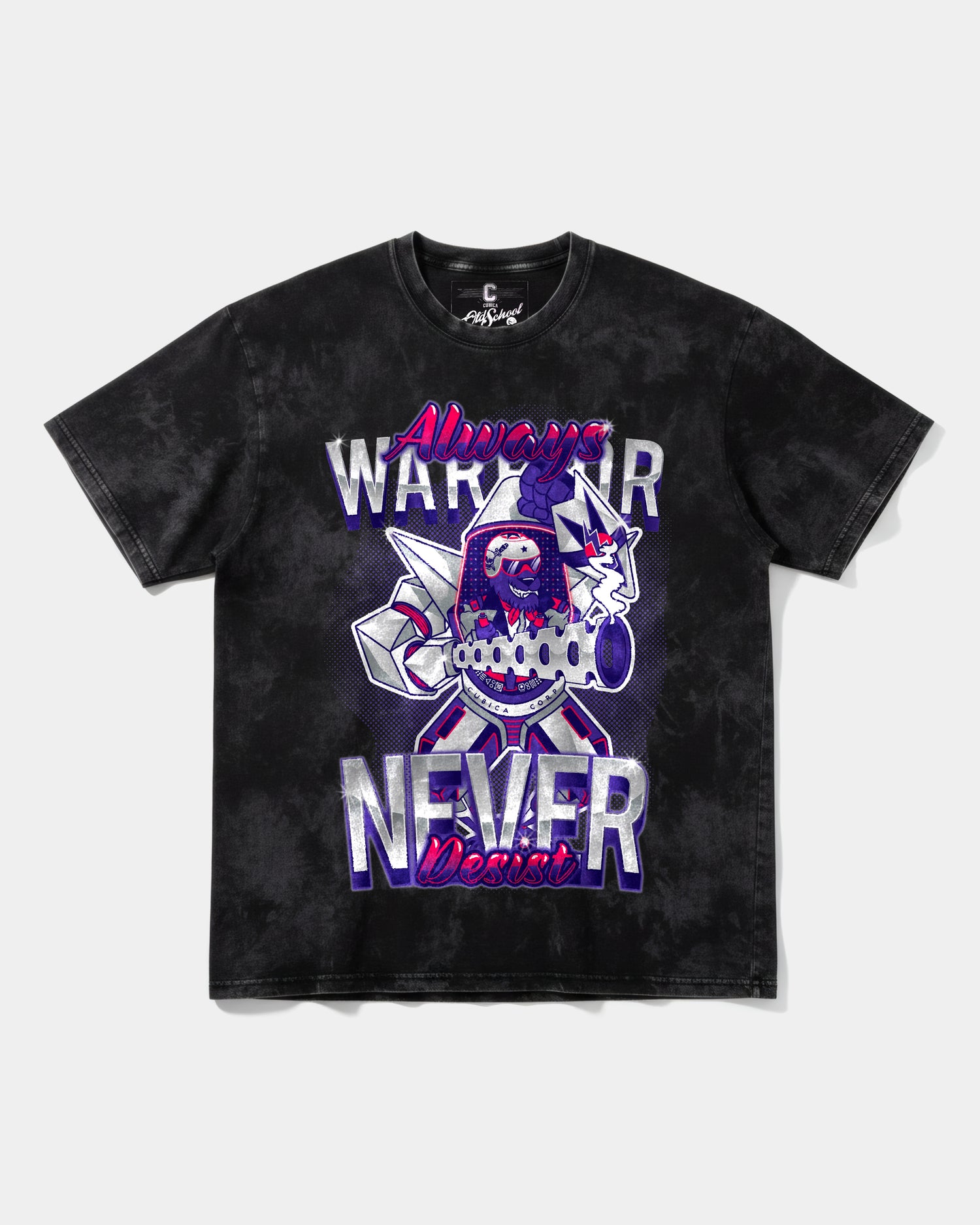 Camiseta Warrior Big Front Oversize Acid Negro