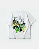 Camiseta Life Begins Big Back Oversize Basic Blanco