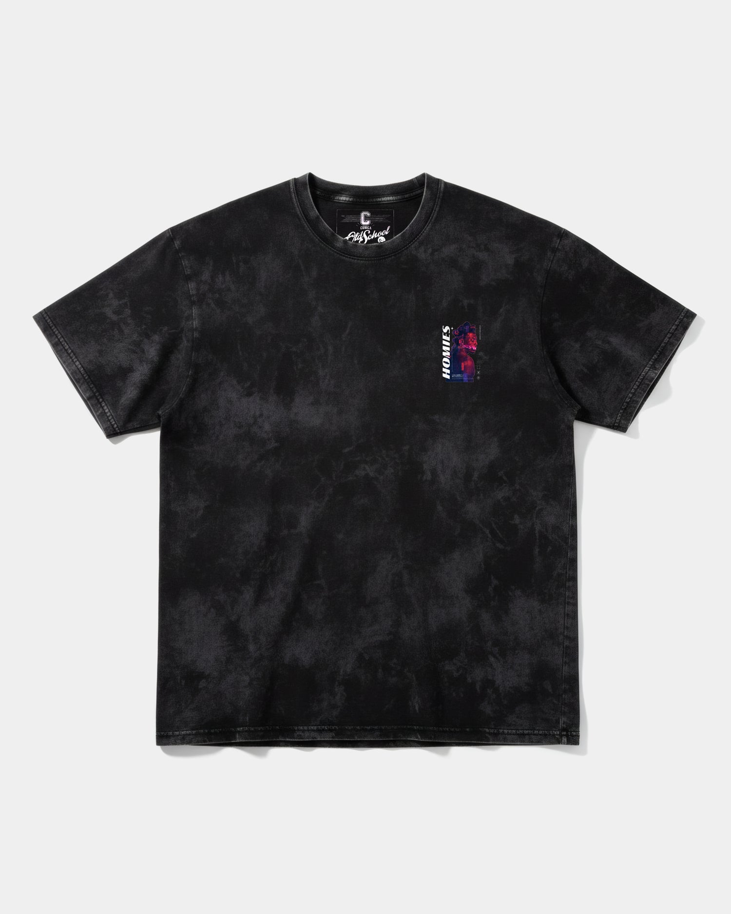 Camiseta Homies White Pocket Front Oversize Acid Negro