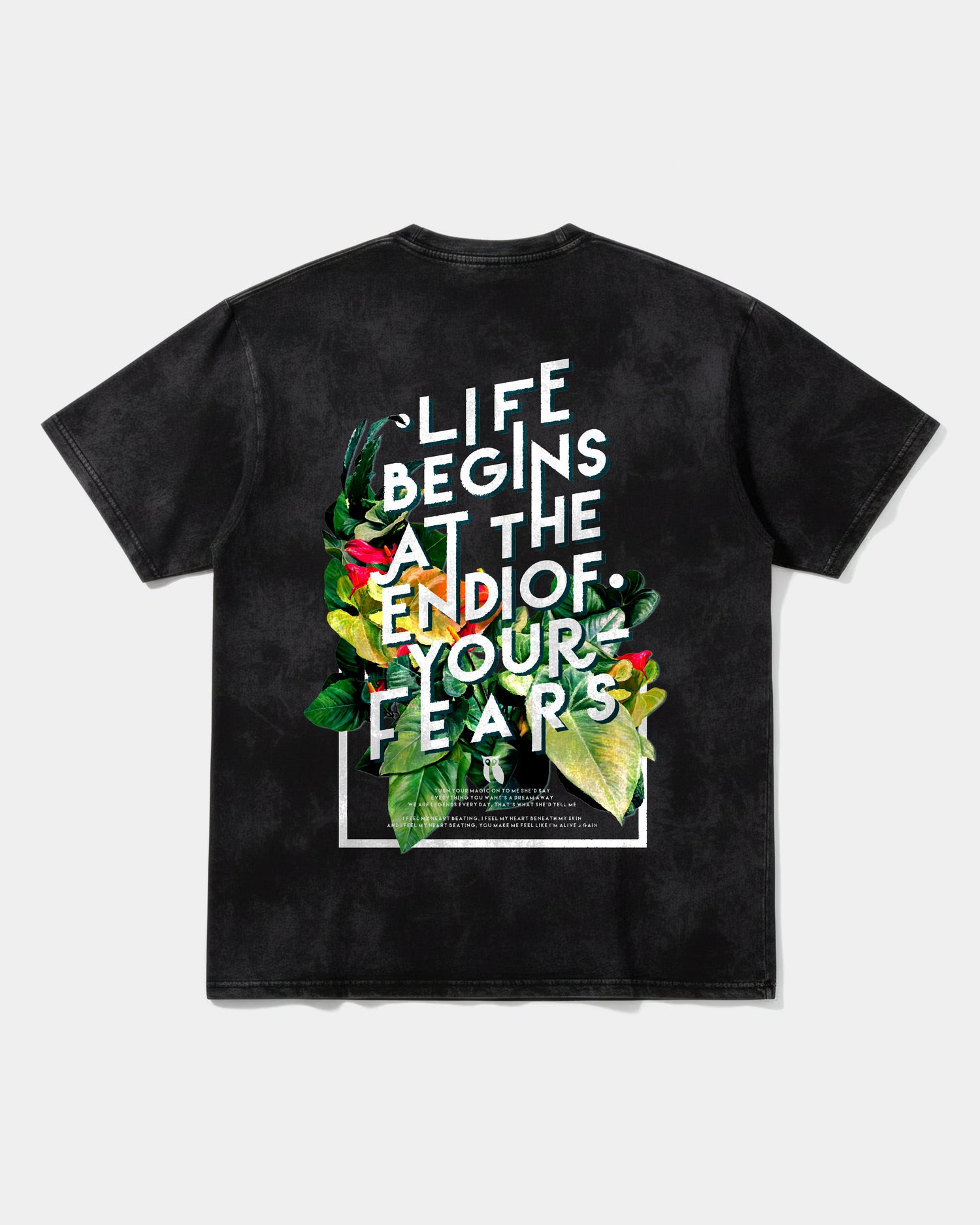 Camiseta Life Begins Big Back Oversize Acid Negro