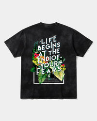 Camiseta Life Begins Big Back Oversize Acid Negro