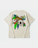 Camiseta Tiger Skull Big Back Oversize Basic Beige
