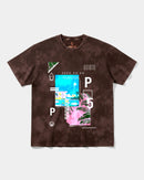 Camiseta Music Paint White Big Front Oversize Acid Marron