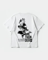 Camiseta One Thunder Big Back Oversize Basic Blanco