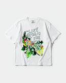 Camiseta Life Begins Big Front Oversize Basic Blanco