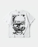 Camiseta Skull Tiger Big Front Oversize Basic Blanco
