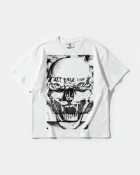 Camiseta Skull Tiger Big Front Oversize Basic Blanco