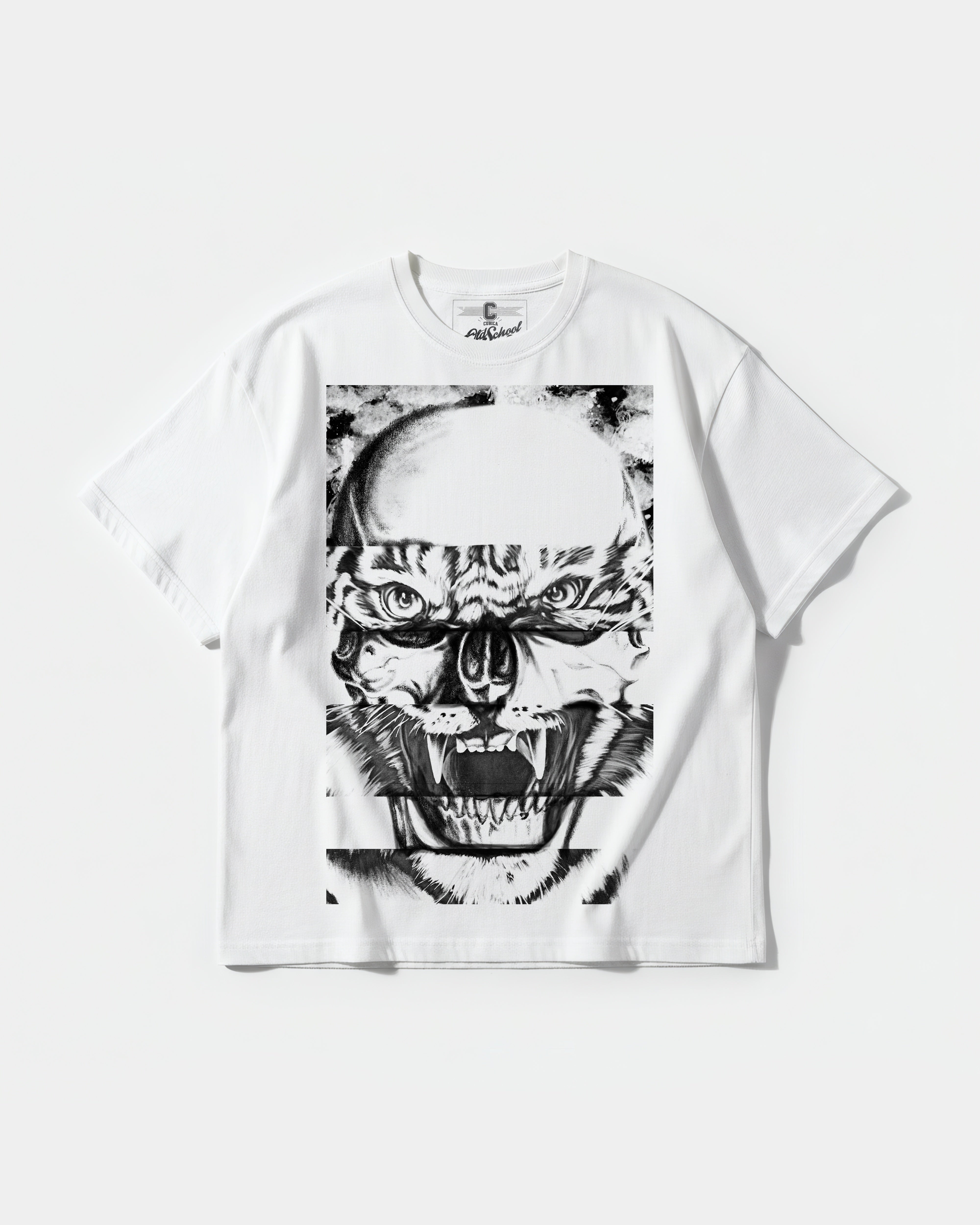 Skull Tiger Big Front Oversize Basic T-shirt