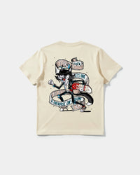 Camiseta Skater Cat Big Back Regular Basic Beige