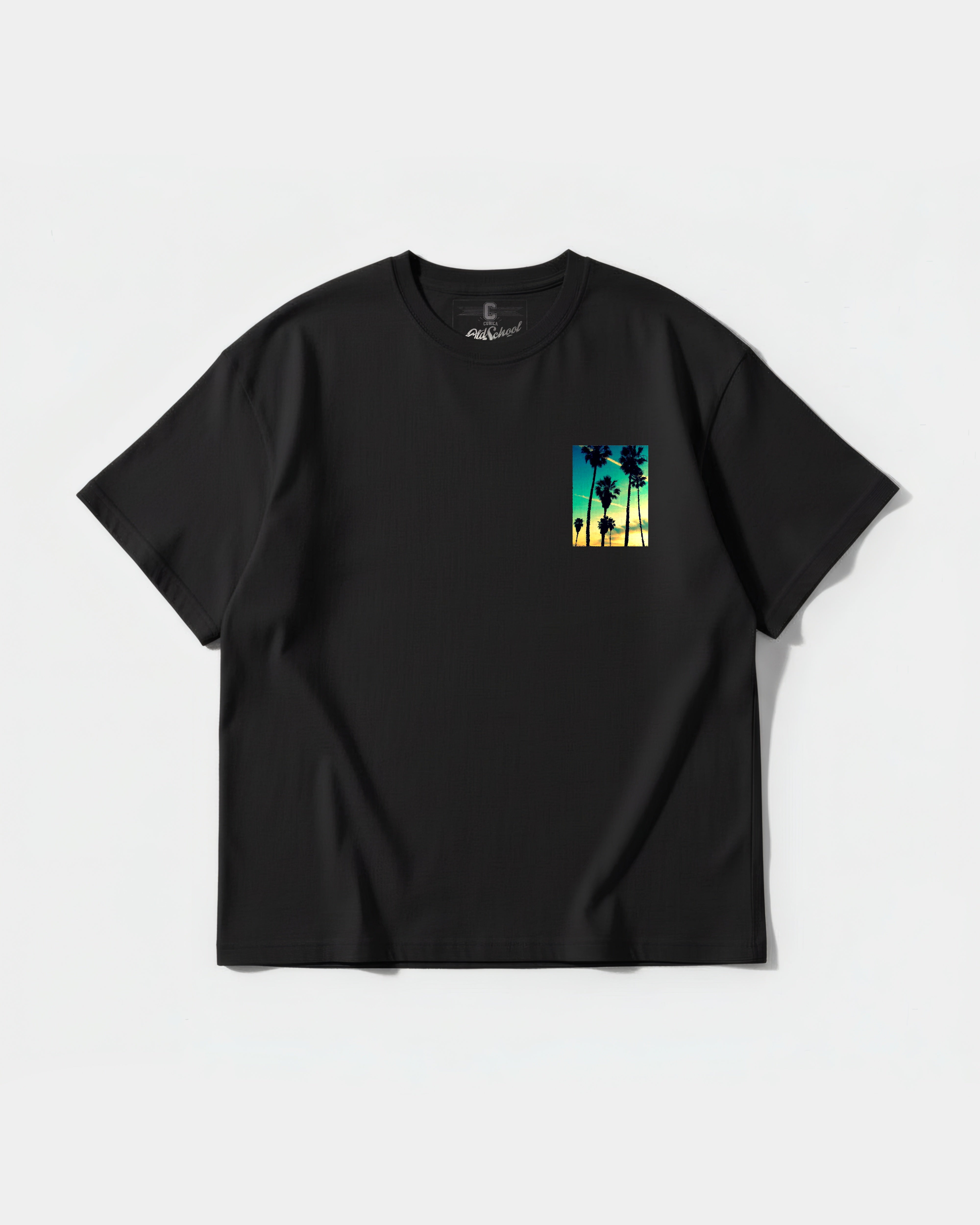Camiseta Tropical Dusk Pocket Front Oversize Basic