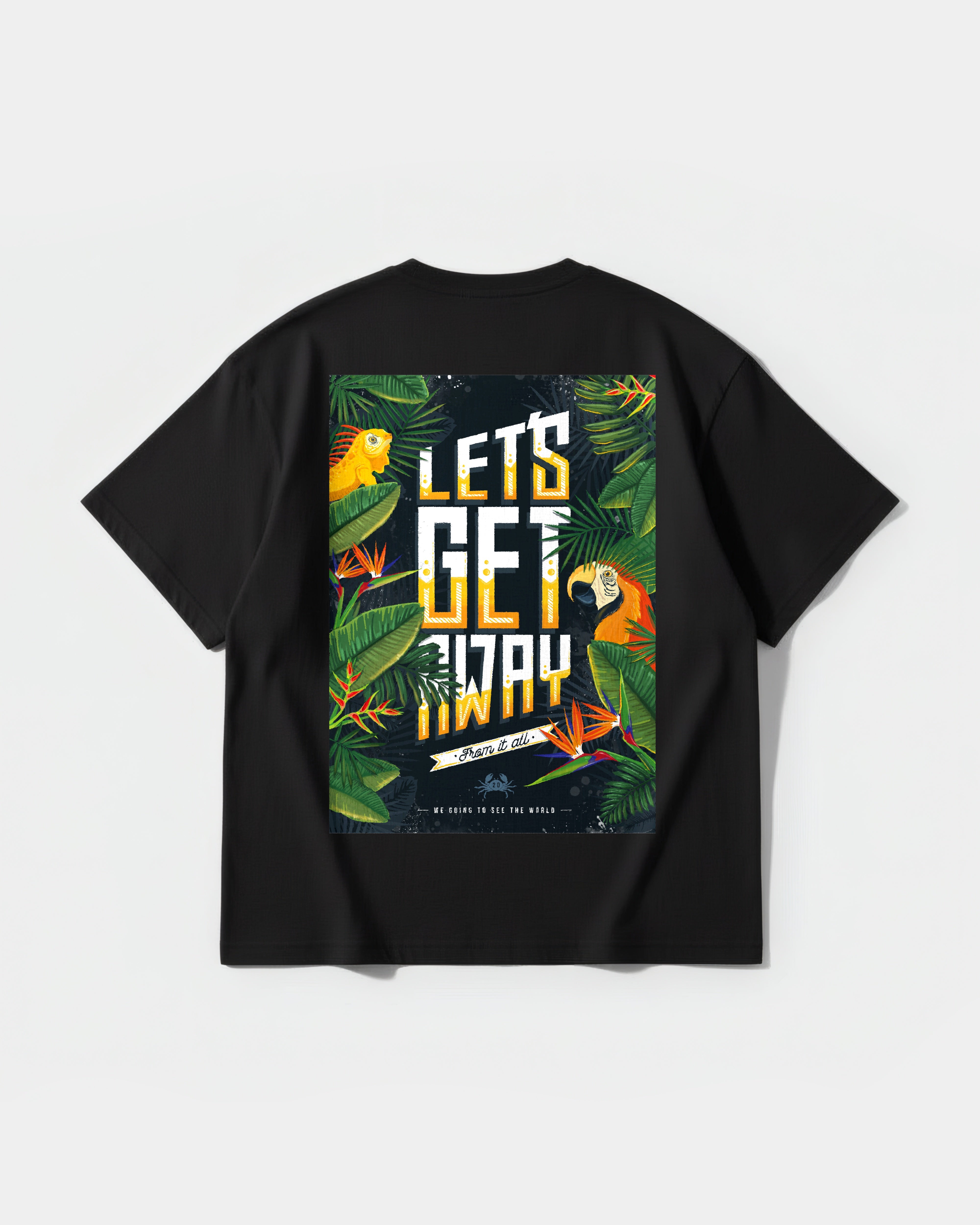 Camiseta Let's Get Away Big Back Oversize Basic