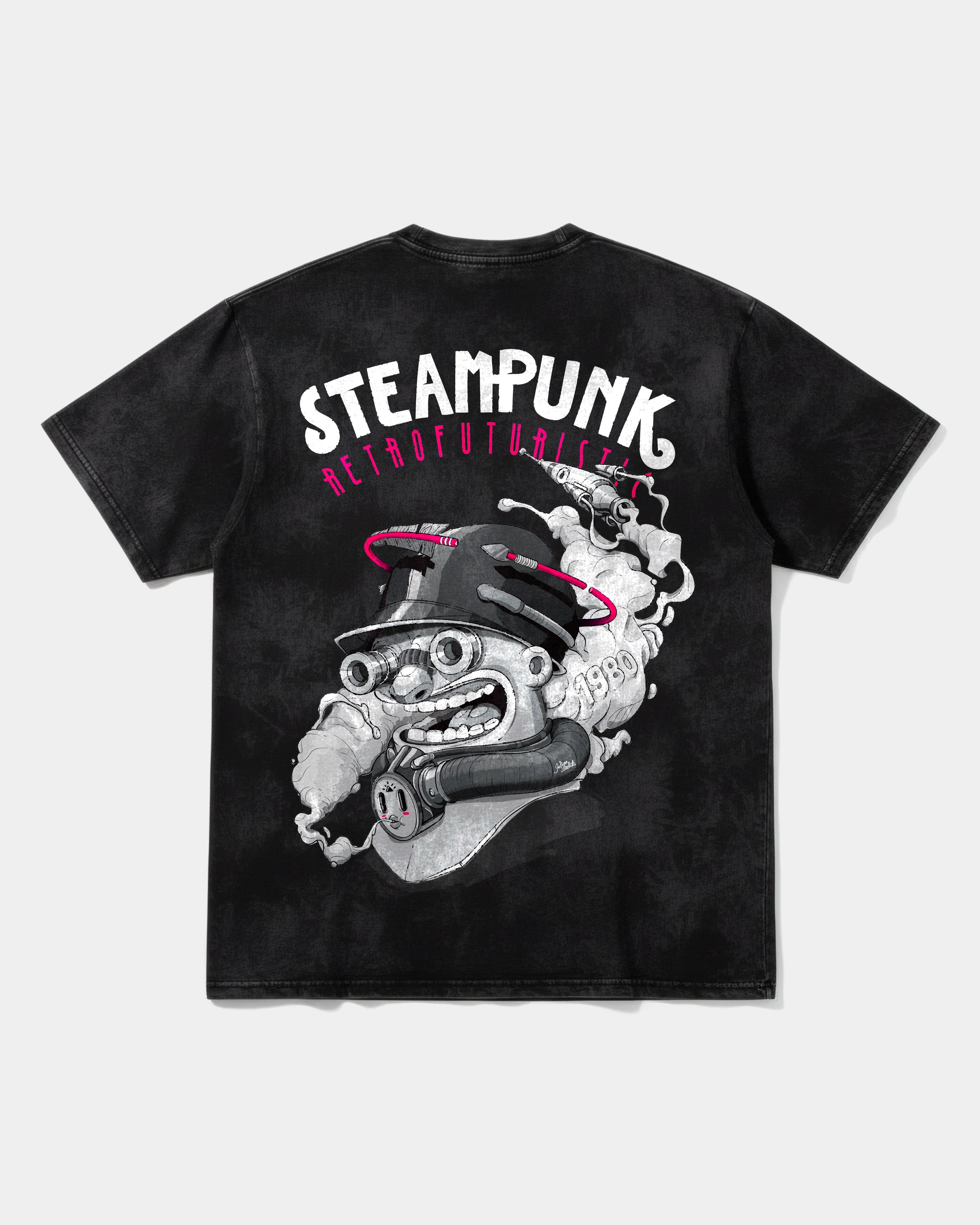 Camiseta Steampunk Retrofuturistic Big Back Oversize Acid