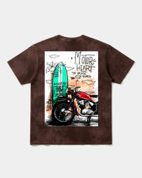 Camiseta Motor Heart White Pocket Front Oversize Acid Marron