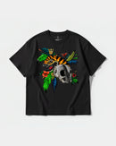 Camiseta Tiger Skull Big Front Oversize Basic Negro