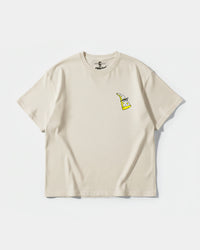 Camiseta Pizza Geek Pocket Front Oversize Basic Beige