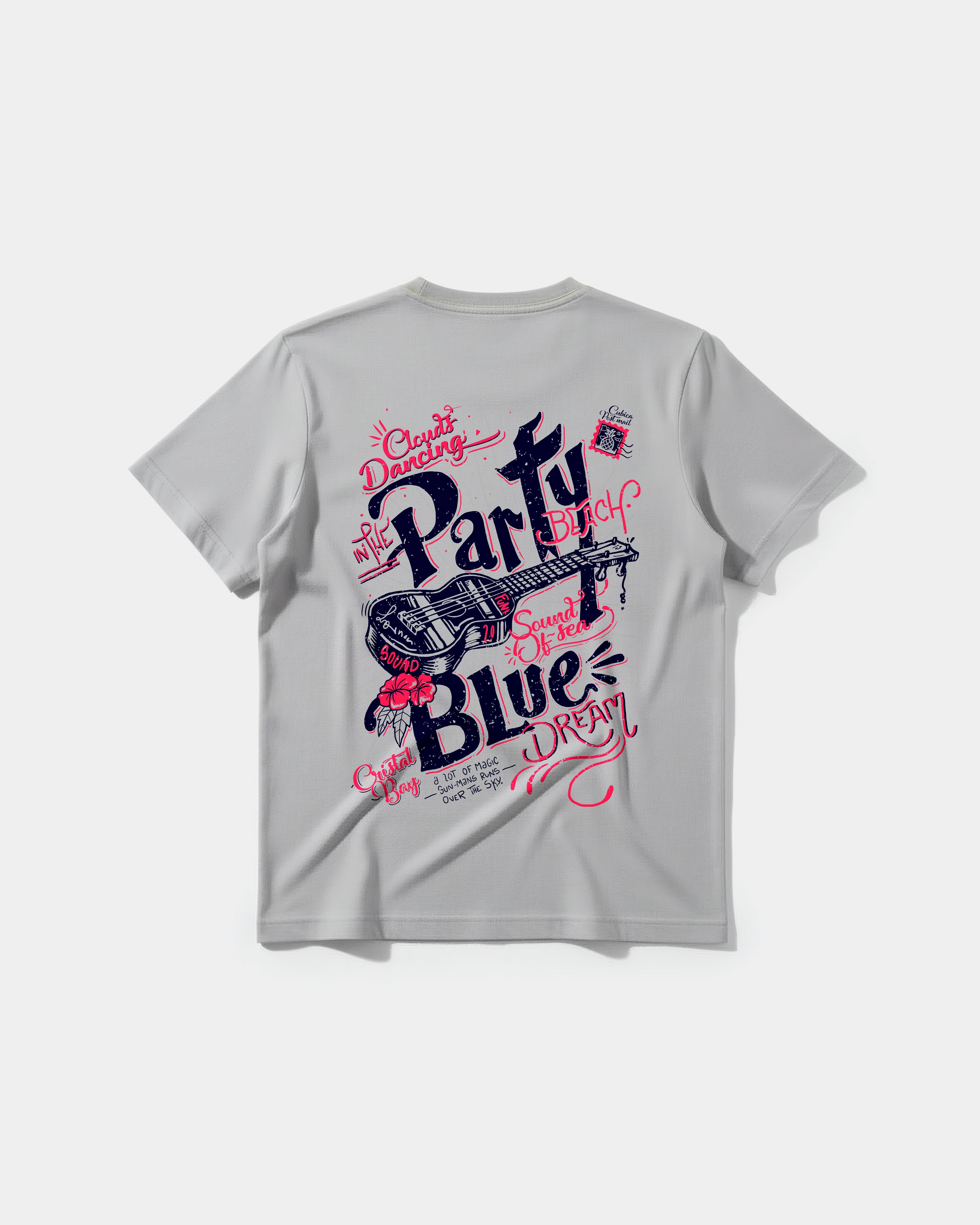 Camiseta Party Beach Big Back Regular Basic Gris