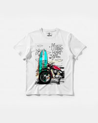 Camiseta Motor Heart Big Front Regular Basic Blanco