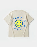 Camiseta Siempre Sonrie Pocket Front Oversize Basic Beige