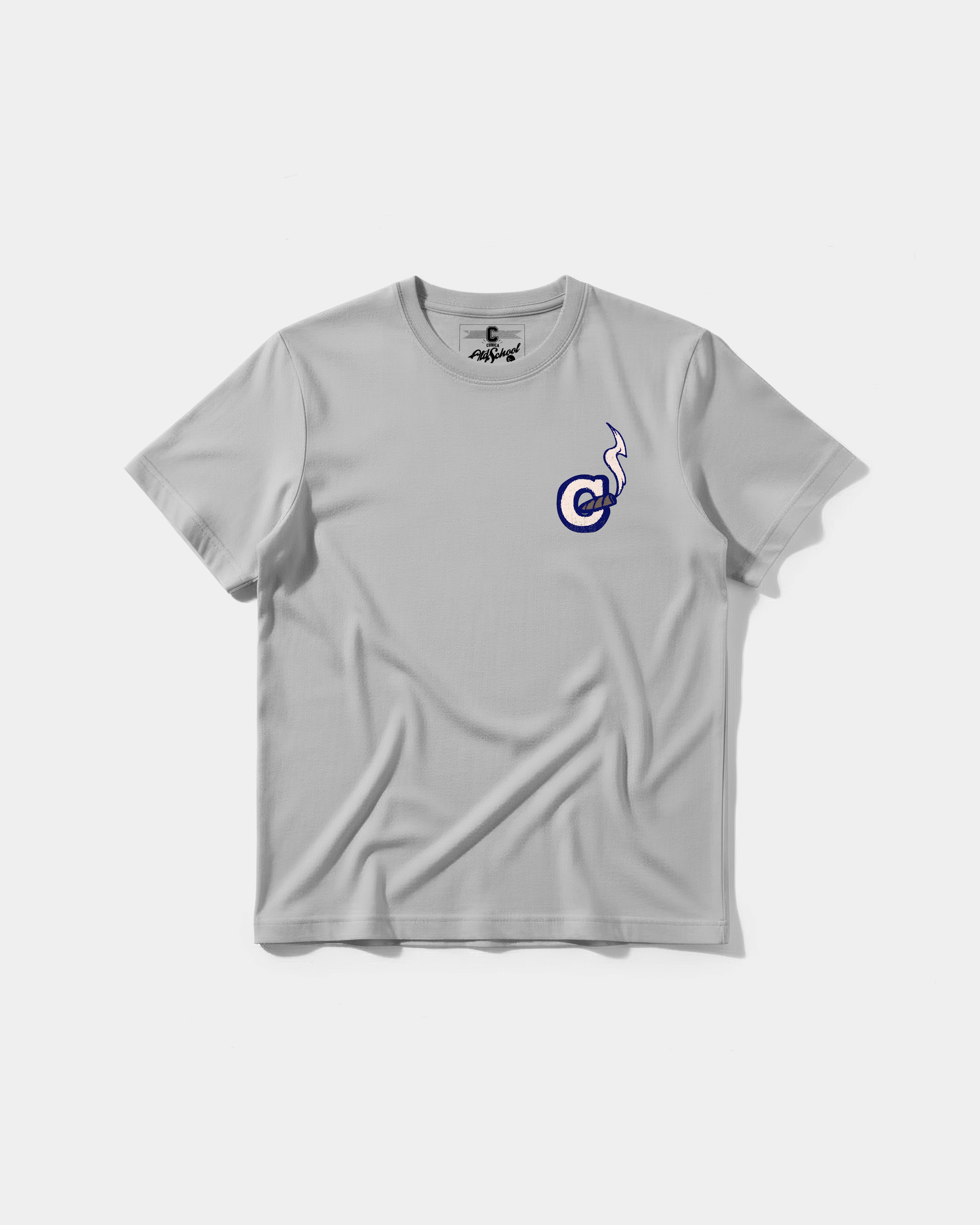 Camiseta Mas Vale Que Corras Pocket Front Regular Basic Gris