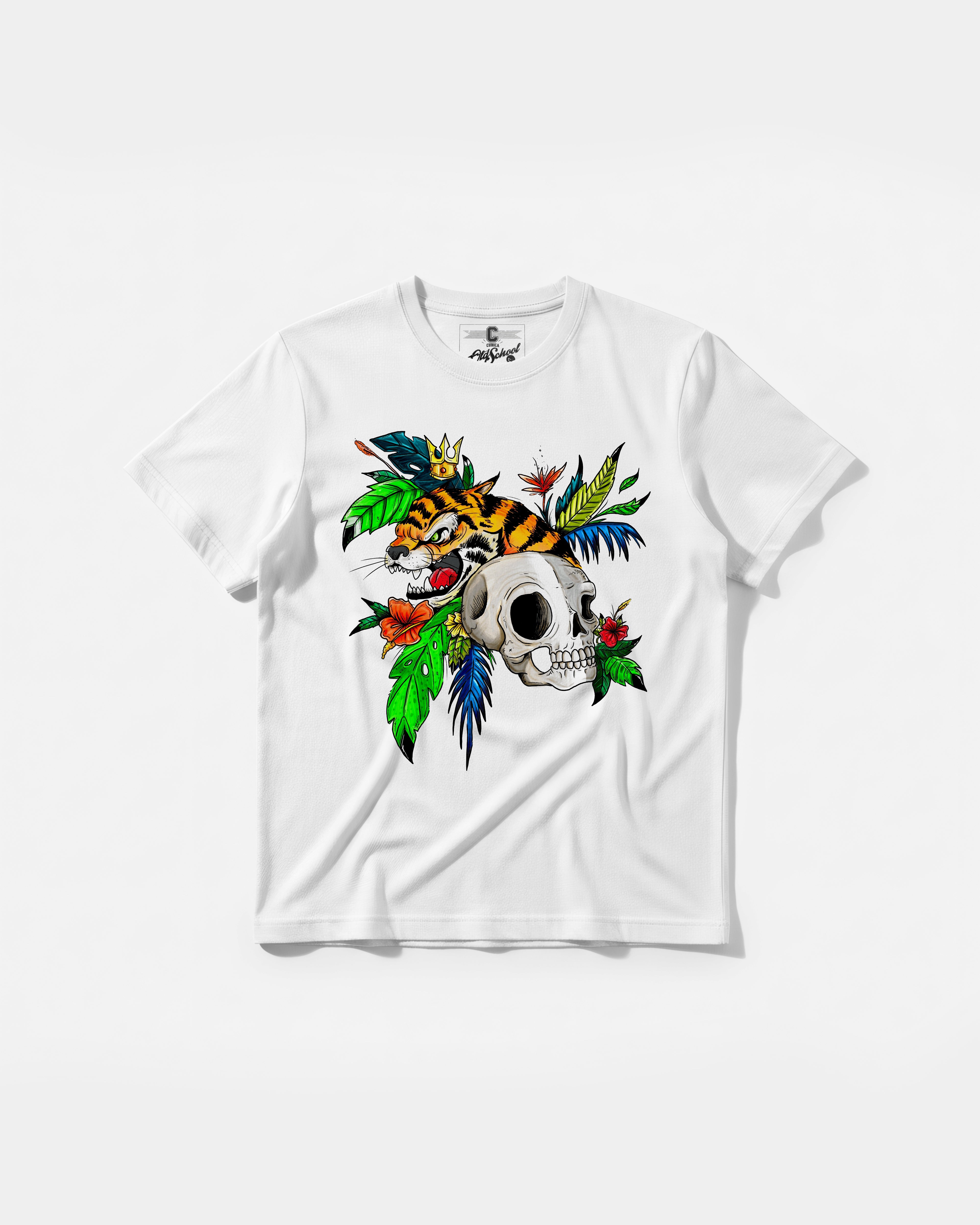 Camiseta Tiger Skull Big Front Regular Basic