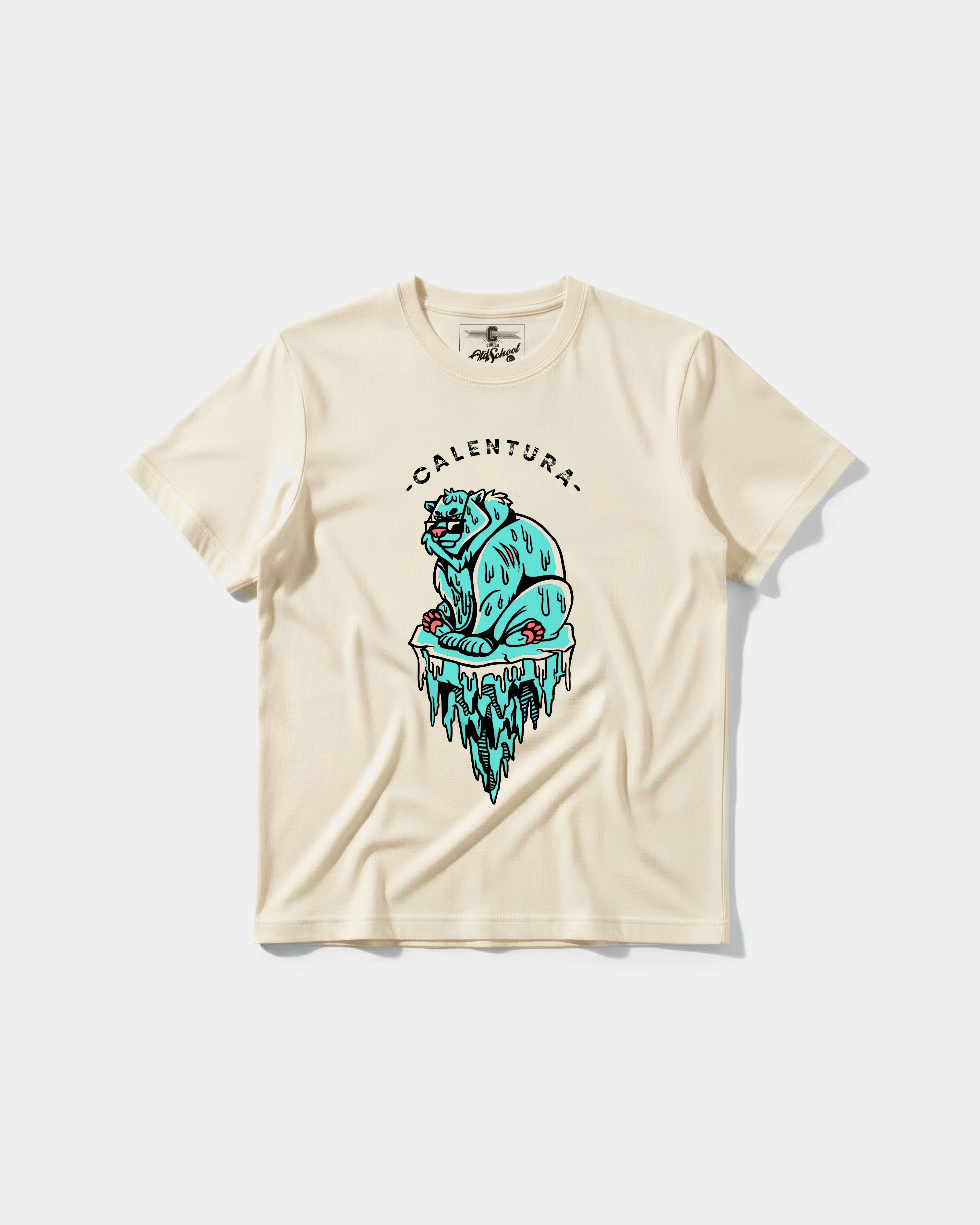 Camiseta Calentura Oso Polar Big Front Regular Basic Beige